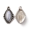 Zinc Alloy Pendants, with Resin, Imitation Turquoise, Horse Eye, Lavender, 23.5x14.5x5.5mm, Hole: 1.8mm