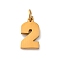 304 Stainless Steel Charms, with Jump Ring, Number 2, Real 18K Gold Plated, 13x7x1mm, Hole: 3mm