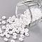 TOHO Short Magatama Beads, Japanese Seed Beads, (121) Opaque Luster White, 4.5x4x3mm, Hole: 1.2mm, about 450g/bag