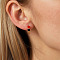 Fashionable Heart Brass Hoop Earrings, with Enamel, Real 18K Gold Plated, 12mm