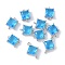 Brass Pave Cubic Zirconia Connector Charms, Rack Plating, Long-Lasting Plated, Cadmium Free & Lead Free, Platinum, Square, 10.5x7.5x4mm, Hole: 1mm