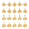 20Pcs 2 Style Ion Plating(IP) 304 Stainless Steel Pendants, Flower & Tree Charm, Golden, 20~21.5x16.5~17x1~1.2mm, Hole: 2~2.3mm, 10pcs/style