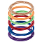 36pcs 6 styles Steel Wire Round Snake Chain Stretch Bracelets Set, Guitar String Coil Stackable Bracelets for Women, Mixed Color, Inner Diameter: 2-1/4 inch(5.6~5.8cm), 6Pcs/style