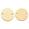 201 Stainless Steel Links Connectors, Manual Polishing, Flat Round, Golden, 10x1mm, Hole: 1mm