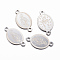 Tarnish Resistant 304 Stainless Steel Links connectors, Oval with Virgin Mary, Stainless Steel Color, 16x9x0.8mm, Hole: 1mm