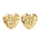 Ion Plating(IP) 304 Stainless Steel Stud Earring Findings, Braided Heart Ear Studs, Real 18K Gold Plated, 19x20mm, Hole: 1.8mm, Pin: 0.7mm
