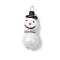 Handmade Lampwork Pendants, Snowman, with 304 Stainless Steel Flat Head Pins and Opaque Acrylic Beads, Antique Silver, 41.5x15.5mm, Hole: 4mm