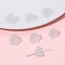 10Pcs Gradient Color Transparent Glass Bead Caps, Six-Petal Flowers, Orchid, White, 12x7mm