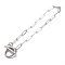 Tarnish Resistant 304 Stainless Steel Paperclip Chain Bracelets, with Toggle Clasps, Stainless Steel Color, 7-5/8 inch(19.4cm)