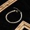 Stainless Steel Multi-strand Bracelets for Women, with Cubic Zirconia , Real 18K Gold Plated, 6-3/4 inch(17.2cm)