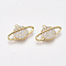 Brass Micro Pave Cubic Zirconia Pendants, Nickel Free, Real 18K Gold Plated, Planet, Universe Space Charms, Clear, 10x16x2.5mm, Hole: 1mm