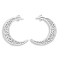 Non-Tarnish 201 Stainless Steel Pendants, Moon, Stainless Steel Color, 40x34x1.5mm, Hole: 1.5mm