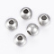Tarnish Resistant 202 Stainless Steel Textured Beads, Rondelle, Stainless Steel Color, 8x6.5mm, Hole: 3mm