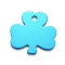 Aluminum Irish Pendants, Stamping Blank Tag, Clover, Deep Sky Blue, 32.5x32.5x1mm, Hole: 4mm