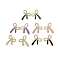 Bowknot Brass Stud Earrings, Enamel Cubic Zirconia Cadmium Free & Lead Free, Mixed Color, 16.5x13.5mm