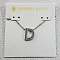 Brass Initial Pendant Necklaces for Women, Platinum, Letter D, 15.75 inch(40cm)
