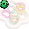 Luminous Transparent Acrylic Beads, with Glitter Powder, Glow in the Dark, Anahata, 41x38mm, about 8pcs/set