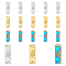18Pcs 3 Colors 304 Stainless Steel Connector Charms, Rectangle Links with Sun Pattern, Mixed Color, 30x10x2mm, Hole: 1.5mm, 6pcs/color