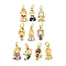 Rack Plating Brass Cubic Zirconia Pendants for Women, Long-Lasting Plated, Lead Free & Cadmium Free, Real 18K Gold Plated, Mixed Color, 13.5~15.5x7~9x2.5~3.5mm