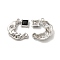Alloy Pendant, with Glass, Platinum, Lead Free & Cadmium Free, Moon Charm, Black, 23x20x4mm, Hole: 1.6mm