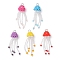 5Pcs 5 Colors Glass Seed Beaded Jellyfish Pendants, with 304 Stainless Steel Jump Rings, Mixed Color, 52x16mm, Hole: 3mm