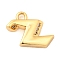 Brass Micro Pave Cubic Zirconia Charms, Nickel Free, Real 18K Gold Plated, Letter Z, 10x13x3mm, Hole: 1.6mm