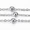 Tarnish Resistant 304 Stainless Steel Cable Chains, Satellite Chains, with Steel Round Beads, Soldered, with Spool, Flat Oval, Stainless Steel Color, 2x1.5x0.2mm, about 65.61 Feet(20m)/roll