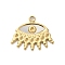 304 Stainless Steel Pendant Rhinestone Settings, with Shell, Eye, Eye, 12.5x15x1.5mm, Hole: 1.5mm