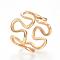 304 Stainless Steel Wide Band Rings, Hollow, Golden, Size 8, 18mm