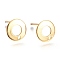 201 Stainless Steel Stud Earring Findings, with 304 Stainless Steel Pins, Ring, Golden, 10.5x1mm, Hole: 1.4mm, Pin: 0.8mm