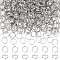 304 Stainless Steel Split Rings, Double Loops Jump Rings, Stainless Steel Color, 8x1mm, Inner Diameter: 7mm, Single Wire: 0.5mm, 500pcs/box