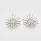 Brass Micro Pave Clear Cubic Zirconia Solar Eclipse Pendants, Nickel Free, Sun, Real Platinum Plated, 17.5x16x2.5mm, Hole: 1mm
