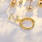 Brass Micro Pave Clear Cubic Zirconia Hoop Earrings, Golden, Letter Z, 24x7mm
