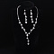 Brass Rhinestones Necklaces & Earring Sets for Women, Crystal, 11.81 inch(300mm)
