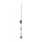 Natural Agate & Natural Amethyst Chip Pendant Decorations, Hanging Suncatchers, with Iron Findings and Glass Teardrop Charm, for Home Garden Decorations, Medium Blue, 250mm
