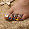 6Pcs Tibetan Style Alloy Cuff Toe Rings Sets, Leaf Star of David Starfish, Mixed Shapes, Antique Silver, Inner Diameter: 12~15mm