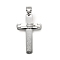 304 Stainless Steel Big Pendants, Cross with Bible Verse Charm, with 201 Stainless Steel Ice Pick Pinch Bails, Stainless Steel Color, 50x30x5mm, Hole: 9.5x6.5mm