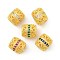 Brass Micro Pave Cubic Zirconia European Beads, Large Hole Beads, Barrel, Rack Plating, Cadmium Free & Lead Free, Long-Lasting Plated, Golden, Mixed Color, 10x9mm, Hole: 5mm