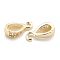 Brass Micro Pave Clear Cubic Zirconia Pendants, Drop, Real 18K Gold Plated, 11x6x3mm, Hole: 1.5mm