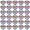 DICOSMETIC 30Pcs Heart Charms Heart Caduceus Charms Hollow Medical Nurse Charms Rainbow Color Fairy with Rhinestone Charms Love Pendants Alloy Pendants for Jewelry Making, Hole: 1.8mm