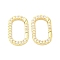 Brass Micro Pave Cubic Zirconia Spring Gate Rings, Oval, Cadmium Free & Lead Free, Real 16K Gold Plated, 17x10.5x2.5mm