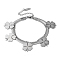 Non-Tarnish 304 Stainless SteelDouble-Layer Multi-strand Bracelet, Clover, Stainless Steel Color, 6-1/2 inch(16.5cm)