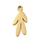 304 Stainless Steel Charms, Laser Cut, Real 18K Gold Plated, Leaf, 15x7x1mm, Hole: 1mm