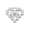 Brass Micro Pave Clear Cubic Zirconia Pendants, Cadmium Free & Nickel Free & Lead Free, Bowknot with Heart, Platinum, 14.5x17.5x4mm, Hole: 3x2mm