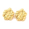 Brass Stud Earrings for Women, Lead Free & Cadmium Free, Flower, Real 18K Gold Plated, 30.5x26mm