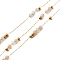 Ion Plating(IP) Real 18K Gold Plated 316 Surgical Stainless Steel Link Chains, with Natural Sunstone Round Beads, Soldered, with Spool, 2x1x0.1mm