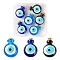 6Pcs 3 Colors Handmade Lampwork Perfume Bottle Pendants, Essential Oil Bottle, Evil Eye, Mixed Color, 29.5~30mm, hole: 5~5.5mm, bottle capacity: 0.5~1ml(0.017~0.03 fl. oz), 2pcs/color
