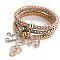 3Pcs Alloy Rhinestone Charm Bangle Set, Stackable Bangles for Women, Musical Note, Inner Diameter: 2-3/4 inch(7cm)