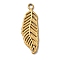 PVD Vacuum Plating 304 Stainless Steel Pendants, Leaf Charms, Golden, 33x11x1.5mm, Hole: 2mm
