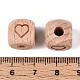 Гравированные бусины из бука WOOD-N015-08G-3